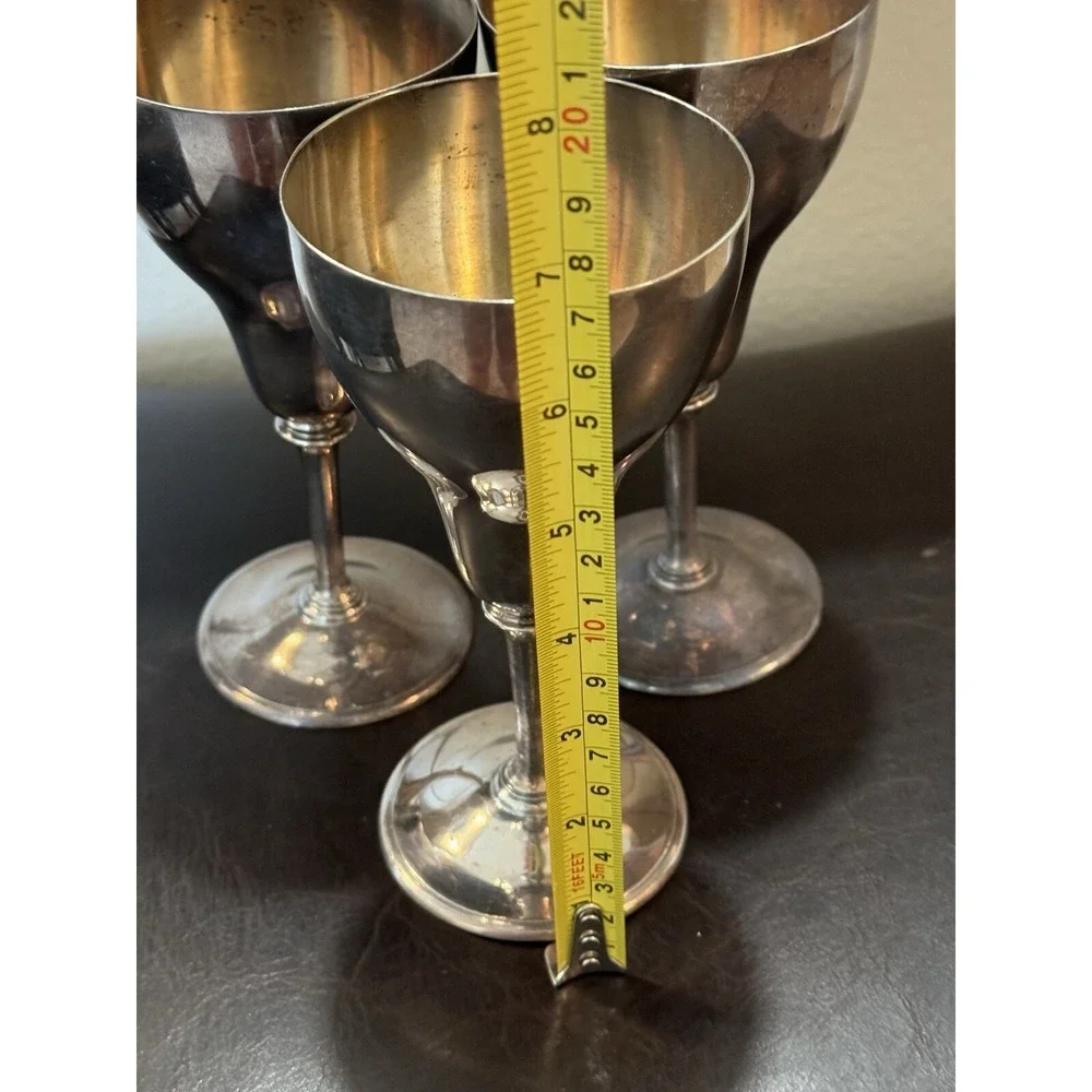 Meriden S P Silver Plate Goblets International Co 2008 Vintage Set Of‎ 3